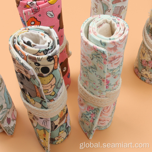 Pencil Roll Up Pencil Case seamiart Canvas Pencil Roll Wrap Pen Bag Factory
